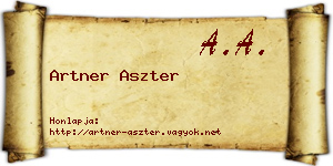 Artner Aszter névjegykártya